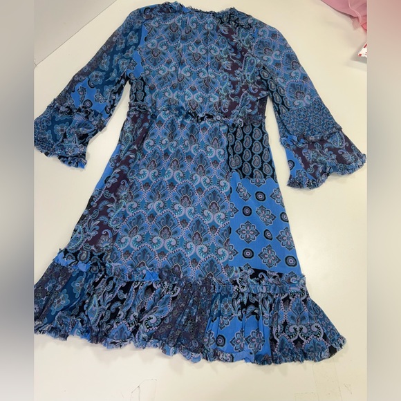 Kobi Halperin Emilee Patchwork Print Dress in Midnight Blue New With Tags Small - Picture 4 of 13